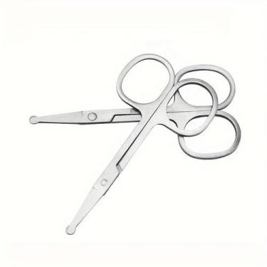 Imagem de Tesoura De Precisão De Aço Inoxidável Para Barba, Cabelo Facial, Ponta