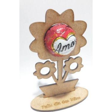 Imagem de Kit 20 Lembranças Porta Bombom Dia Das Mães Mdf Cru - Flor Margarida -