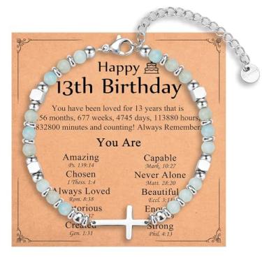 Imagem de IKIATY Pulseira de cruz religiosa para mulheres, meninas, presentes cristãos para filha, neta, irmã em Cristo, amiga, sobrinha, aniversário, Natal, Páscoa, Dia dos Namorados, Formatura, adjustable