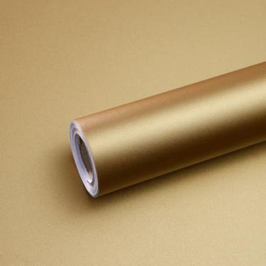 Imagem de Qianglive Papel de parede dourado escuro 40 cm × 39 cm, papel de contato metálico, autoadesivo, removível, papel de parede de vinil para quarto, bancada, armários e gaveta