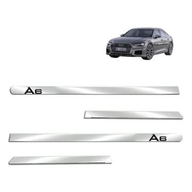 Imagem de Friso Lateral Audi A6 2013 2014 2015 Kit Largo Cromado Espelhado - She