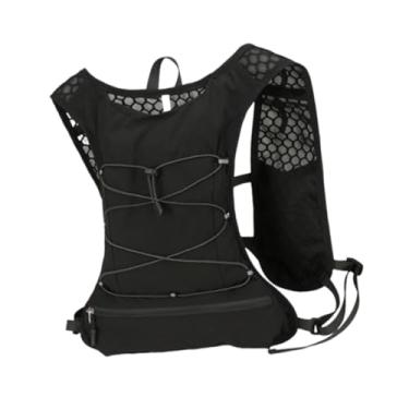 Imagem de oshhni Colete de hidratação Mochila para corrida Mochila refletiva para homens e mulheres Bolsa esportiva Bolsa de água para escalada Maratonista, Preto