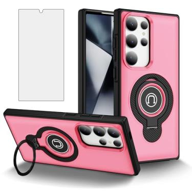 Imagem de Asuwish Capa de celular para Samsung Galaxy S24 Ultra 5G com protetor de tela de vidro temperado Suporte magnético fino suporte rígido híbrido capa de celular de borracha robusta S24Ultra 24S S 24