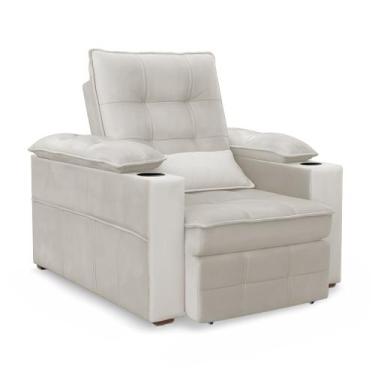 Imagem de Poltrona do Papai Reclinável Retrátil Thor Veludo Bege - Loja Sheep