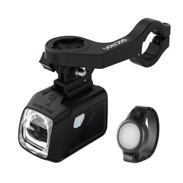 Imagem de Gaciron luz bicicleta dianteira CETUS-1700, design ótico com feixe alto e baixo baixo, luz de bicicleta de alumínio aerodinâmico e controlo remoto sem fio, farol de bicicleta de 4200 mAh com 6 modos