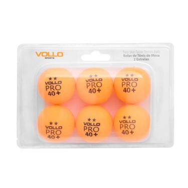 Imagem de Bola de tênis de mesa 2 estrelas caixa com 6 - laranja - Vollo