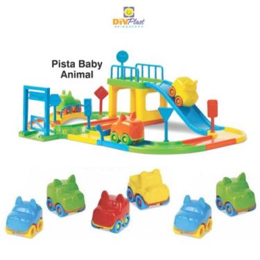 Imagem de Pista De Carrinhos Corrida Brinquedo Infantil + 6 Carrinhos - Divplast