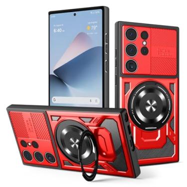 Imagem de YOGISU Capa protetora reforçada para Galaxy S23 FE (para Galaxy S23 FE/vermelho)