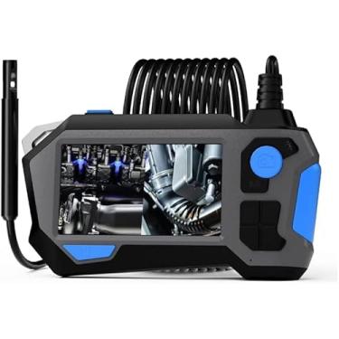 Imagem de Câmera De Endoscópio Industrial De Rotação Automática De 360 °, Lente Dupla De Direção De 360 Graus Boroscópio De Inspeção De Tela De 4,5 '', Cabo Rígido Com Luzes, 10m