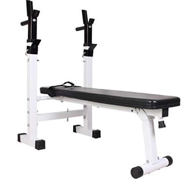 Imagem de LMJYU Rack de agachamento supino masculino fitness barra rack multifuncional suporte ajustável casa interior academia dobrável suporte de treinamento de força rack de agachamento cm