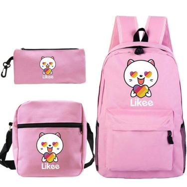 Imagem de Conjunto de mochilas escolares Likee Backpack Messenger Bag