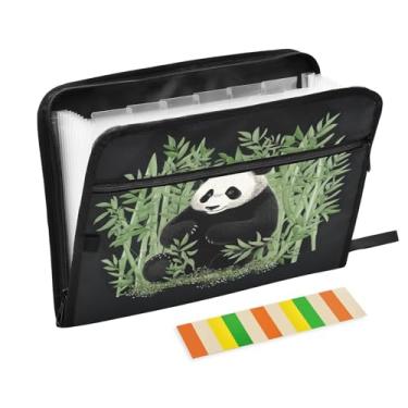 Imagem de Wassud Panda com 13 bolsos organizador de arquivos sanfonado sanfonado pastas de arquivo expansíveis com abas e adesivos, tamanho carta A4, papel tamanho carta, recibo, documento, pasta organizadora