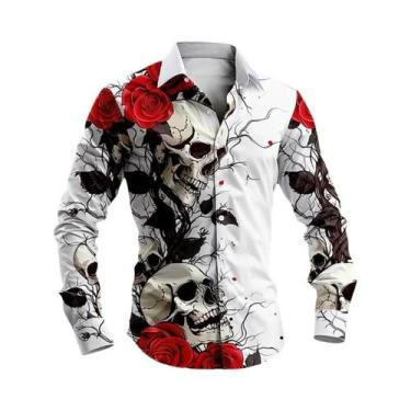 Imagem de Camisa Masculina Amarela De Manga Longa Com Botões Para Festa De Hallo