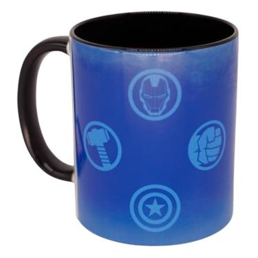 Imagem de Zonacriativa - Caneca Pop Avengers Logos Marvel 350ml | Porcelana, estampa de qualidade e ideal para o café dos fãs de heróis