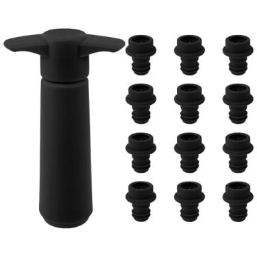 Imagem de Bomba de economia de vinho com 12 rolhas de vácuo, kit de preservador de garrafa de vinho reutilizável para manter o vinho fresco, bomba manual para bar doméstico de vinho espumante vermelho branco