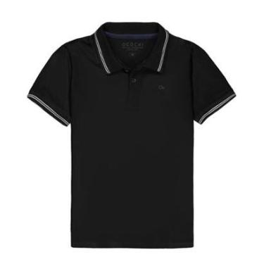 Imagem de Camisa Polo Infantil Ogochi Essencial Slim Preta com Listras-Masculino