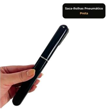 Imagem de SacaRolhas Pneumático Preto com Cortador de Lacre Retrátil Abridor de 