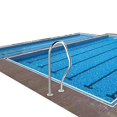 Imagem de KIDYBO Corrimão de 3 dobras para piscina: 80 cm x 21 cm × 45 cm, corrimão de escada de piscina de aço inoxidável 304, suporte manual de 200 kg, capacidade de carga, punhos de segurança