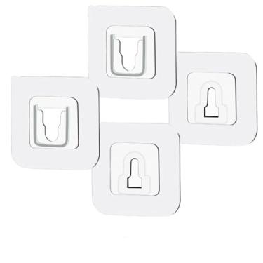 Imagem de NevStp 20/10/4 peças adesivo dupla face ganchos fortes gancho ventosa ventosa suporte de armazenamento de parede para cozinha, banheiro, quarto, 2 pares