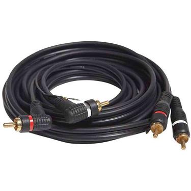 Imagem de Cabo 2+2 RCA Duplo 90 graus 5m L/R 40mm Audio Video 100w Pto