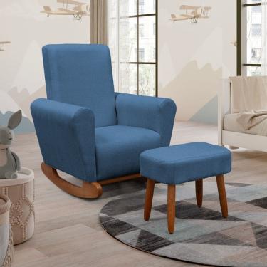 Imagem de Poltrona Amamentação Balanço Livía com Puff