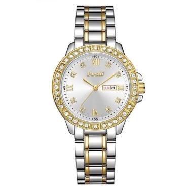 Imagem de Relógio Feminino Poshi Ps944 à Prova D'água Branco