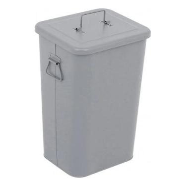 Imagem de Lixeira Cozinha Cinza 26l 60x30cm Aco - Brazil Home Living