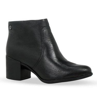 Imagem de Bota Fem Bottero Cano Baixo Couro Burnish Preto 346901-24, 37, Preto