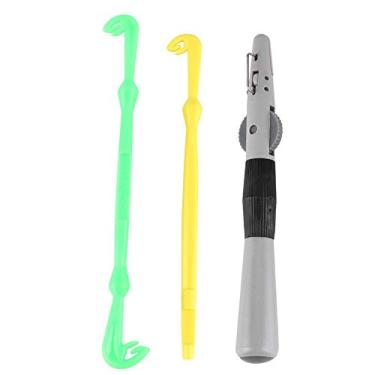 Imagem de ferramenta de amarração de nó de unha rápida ferramenta de amarração manual de linha de linha de gancho de pesca com sub linha, Ferramenta de amarração de nó rápido único gancho de pesca camada,