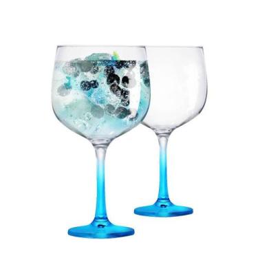 Imagem de Taça De Gin Degrade De Vidro 650ml Azul 2 Pcs - Ruvolo