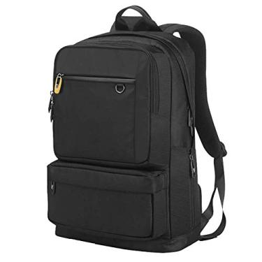 Imagem de Durável Moda Lazer Homens Mulheres Mochila Bolsa para Laptop Resistente ao Desgaste Náilon à Prova D 'Água, Viagem de Negócios Bolsa Casual para Aluno ao Ar Livre, Preto