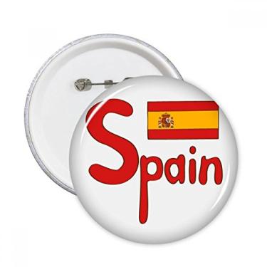 Imagem de Bandeira nacional da Espanha com padrão vermelho, broches, decoração de roupas, 5 peças, presente