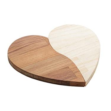 Imagem de Tábua para Servir de Madeira Teca e Pinus Coração 25x22x2cm - Woodart