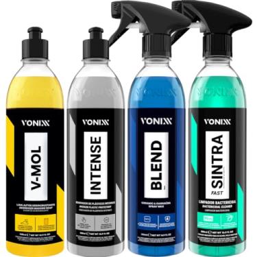 Imagem de Cera Liquida Blend Spray + V-Mol Desincrustante + Sintra Fast Limpador + Intense Plásticos Vonixx
