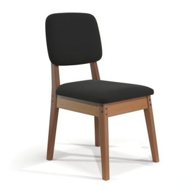 Imagem de Kit Com 2 Cadeiras Para Sala De Jantar Paris Linho Preto - Tebarrot