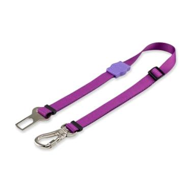 Imagem de Dog Trip Brasil Cinto de Segurança Pet Universal para Cachorro Gato com Gancho Trava de Segurança Cães Gatos Carro Coleira Adaptador Ajustável Porte Grande Médio Pequeno Estampa Purple