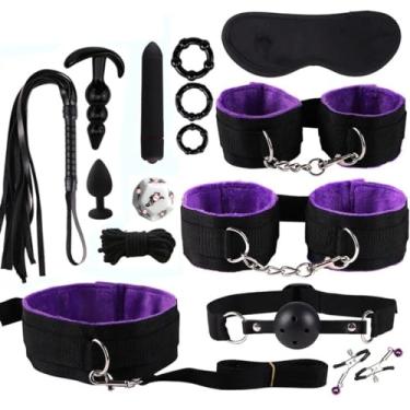 Imagem de Brinquedos Sexuais Adulto Com 15 Peças Eróticos Algemas, Plug Anal, Dado, Jogo Sexual Erótico