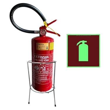 Imagem de Kit Extintor 4kg ABC Incluindo Suporte Solo + Placa de Sinalização