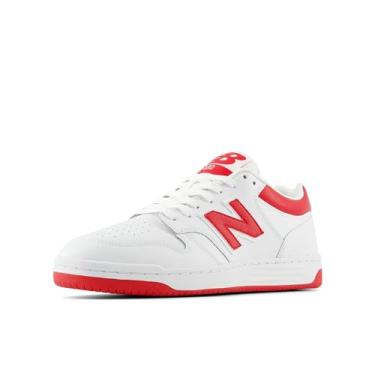 Imagem de New Balance Tênis masculino 480 V1, Branco/vermelho, 42