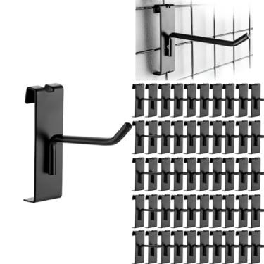 Imagem de COOLOUS 50 ganchos de grade, acessórios de parede de 10 cm, ganchos de exibição resistentes para painéis de parede de grade, loja de varejo, exibição de feira, casa, escritório, garagem, suprimentos