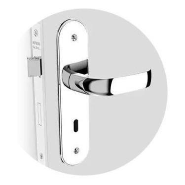 Imagem de Fechadura Porta Interna Icaro Reta Cromado Esp43 (40x53) - SOPRANO