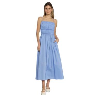 Imagem de Luxely Bolsos maxi com decote quadrado e alças finas | Vestidos de verão para mulheres, Bel Air Blue, P