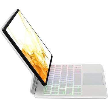 Imagem de Capa com teclado para Galaxy Tab S9/S9 FE/S8/S7 de 11 polegadas, com touchpad, suporte flutuante retroiluminado sem fio