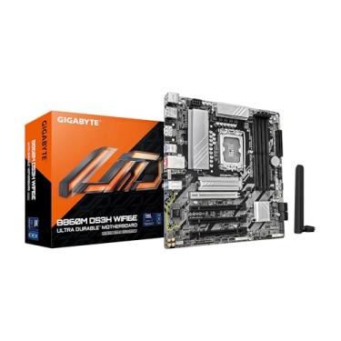 Imagem de GIGABYTE Placa mãe B860M DS3H WIFI6E Intel Core Ultra (Série 2) LGA 1851, mATX, DDR5, 2X M.2, PCIe 5.0, USB-C, WIFI6E, LAN 2,5GbE, EZ-Latch