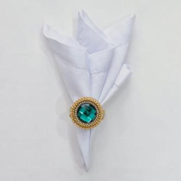 Imagem de Porta Guardanapo Medalhão Brilho - Decor Madame Blue, Verde escuro