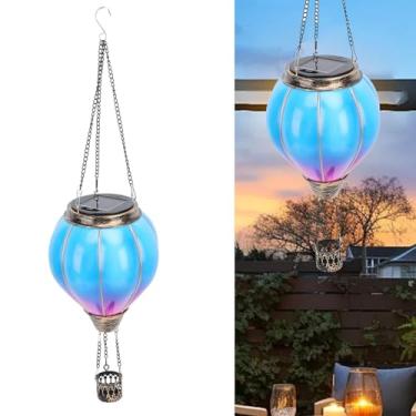 Imagem de Lanterna de Balão de Fogo Solar, Luz Quente de Metal Luzes Solares para Pátio, Quintal, Jardim, Varanda, Férias, Multiuso, Inovador, Requintado, Pendurado, Luz de Balão Quente