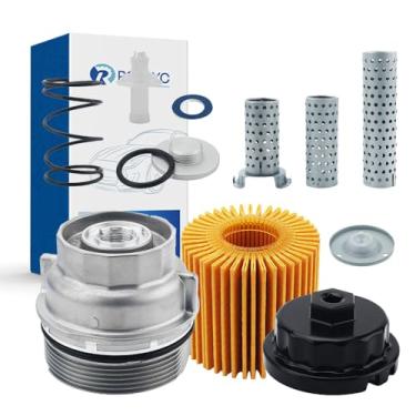 Imagem de RARAYC 15620-31060 Kit de montagem de tampa de filtro de óleo com plugue de óleo e chave inglesa, compatível com Toyota Tacoma 2005-2021, 4Runner, Lexus RX350 e mais, substitui 15620-0S010 15620-36020