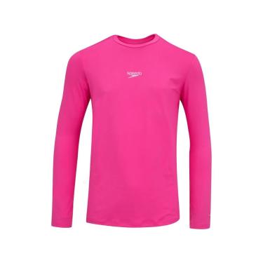 Imagem de Camiseta Infantil, Speedo, Manga Longa, Poliamida com Fastdry e Proteção UV50+, tamanho 6 - Rosa