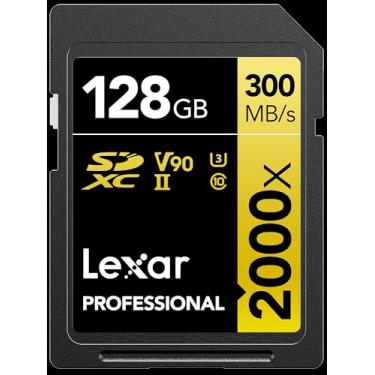 Imagem de Lexar Professional 2000x SDXC 128GB C10, U3, V90,(300MB/s Leitura, 260MB/s Escrita) - Gold