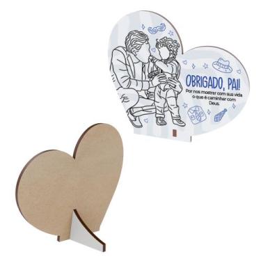 Imagem de Kit 50 Lembrancinhas Coração MDF Dia dos Pais - Abstratta, Obrigado, p